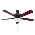 Yosemite Home Decor 52 Inch Ceiling Fan in Oil Rubbed Bronze Finish with 3 light and 72 inch lead wire included WHITNEY-ORB-2